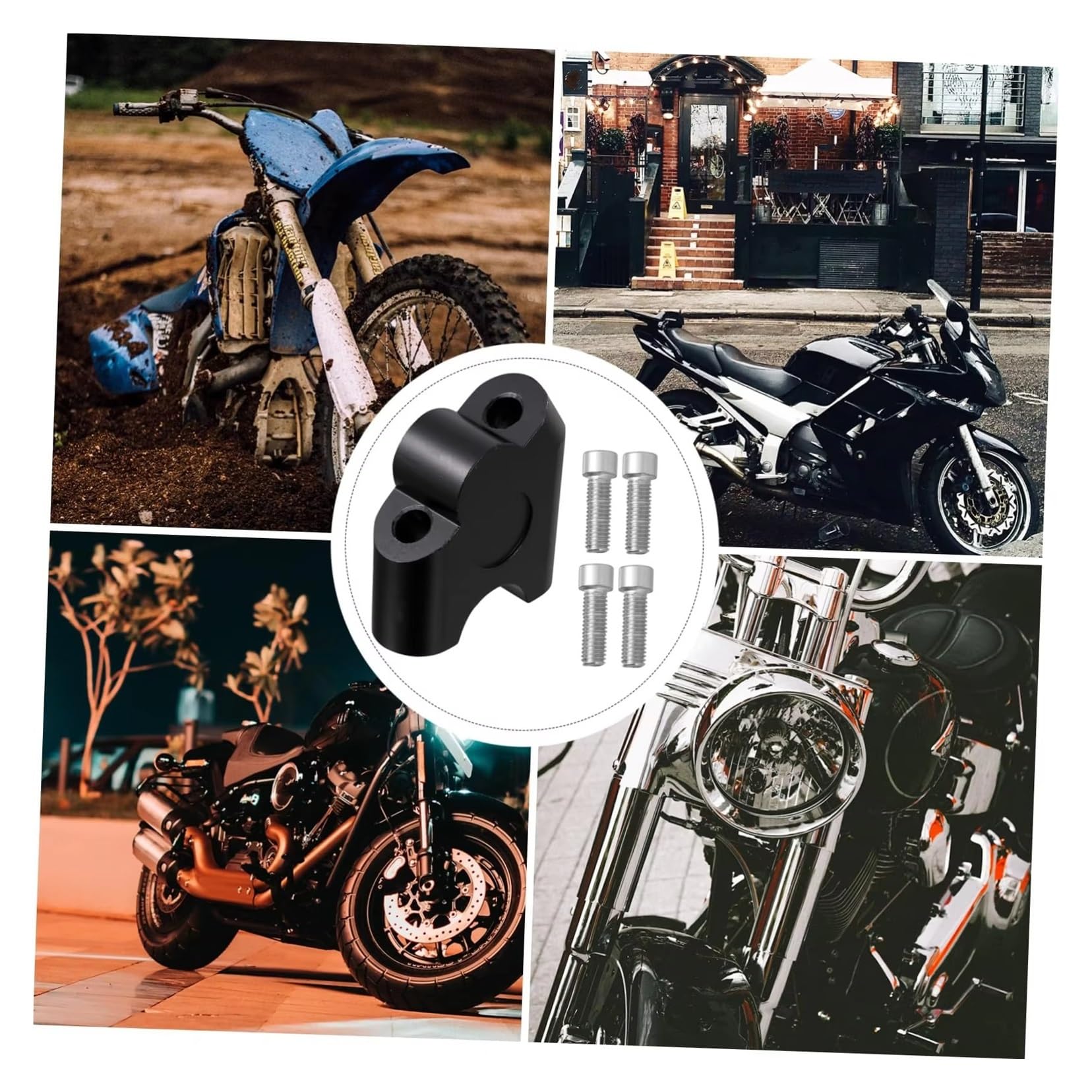 Adaptador De Abrazadera Elevadora Manillar Aleación Aluminio Para Extensor Motocicleta Y Bicicleta Eléctrica Alzas Manillar Moto(Stlyle1)