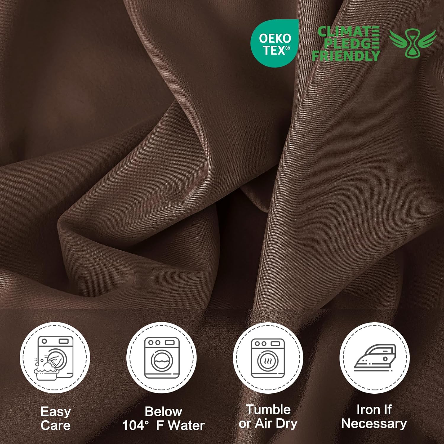6 Piece King Sheet Set – Breathable & Cooling Bedding Set with 18-24 Inch Deep Pockets - 1 Flat & 1 Fitted Sheet & 4 Pillowcases（King Dark Brown