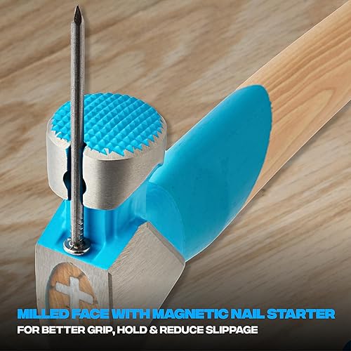 Vista 17 de OX Tools Pro - Hacha de acero al carbono de 14 pulgadas, mango recto de nogal y cabeza de martillo de cara lisa OX-P094814