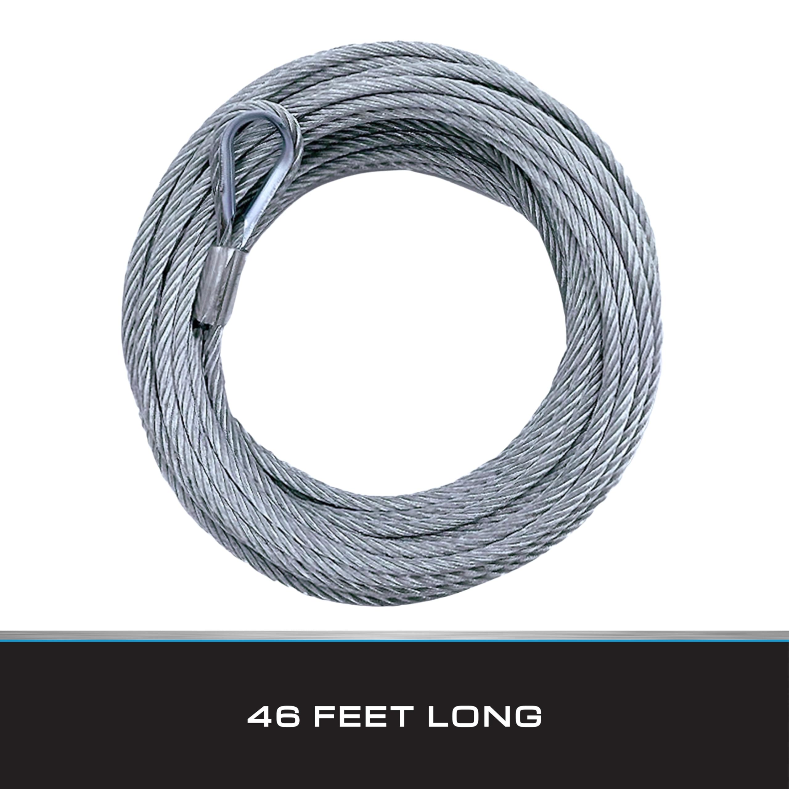 Tie Down Kabel do samolotu 7 x 19 – linka stalowa z pętlami – most/linka holownicza/linka do zawieszania – 0,6 cm x 14 m z klamrą