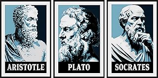 Greek Philosopher Wall Art Set – 11x17 Framed Socrates, Plato & Aristotle Posters – Classic Thinker Series for Office, Classroom, or Study – Intellectual Gift for Men, Professors & Book Lovers