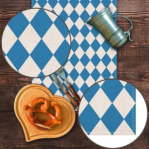 Miniatura 4 de Camino de mesa Oktoberfest para festivales de cerveza alemana bávara, fiesta, chimenea, cocina, comedor, decoración del hogar (13 x 90 pulgadas)