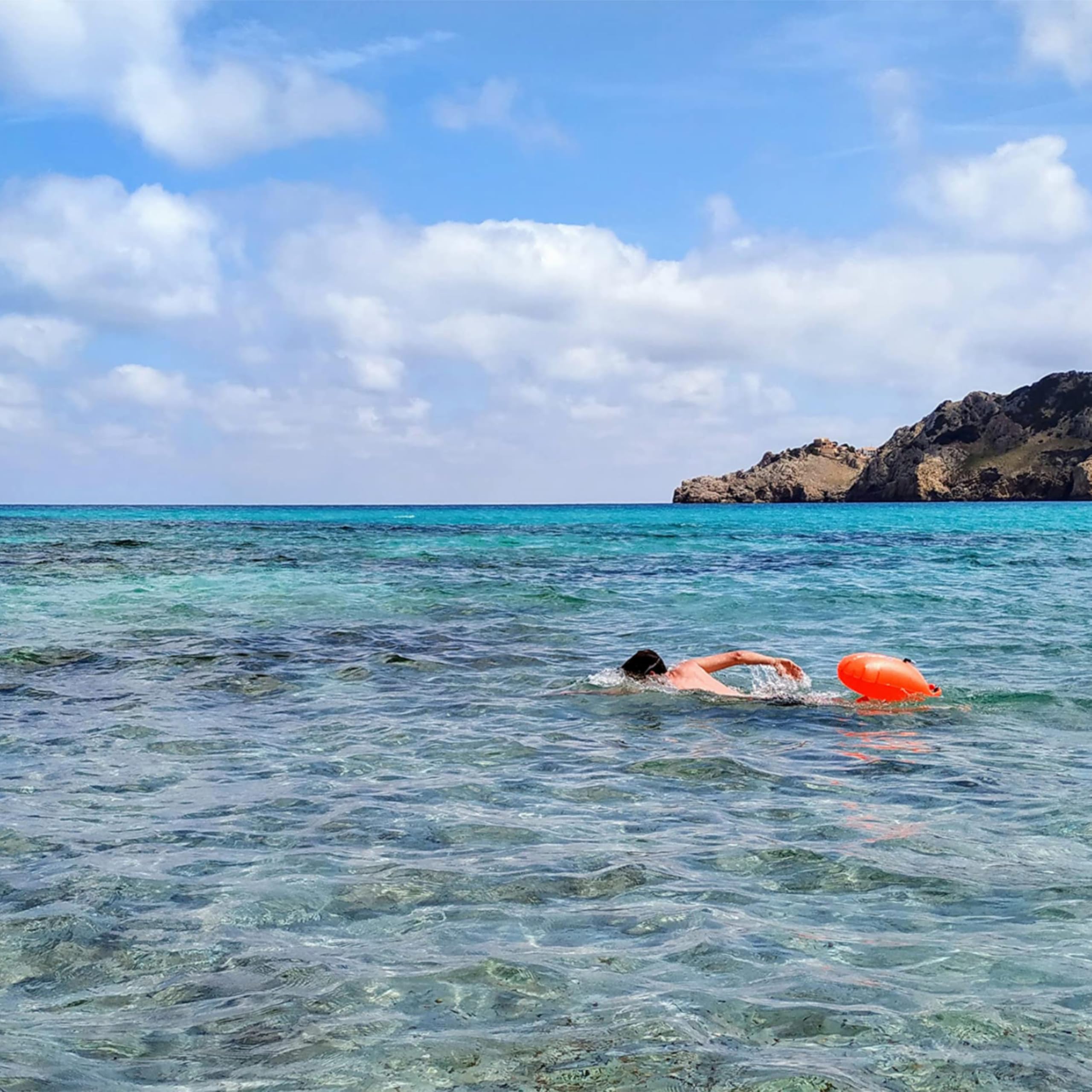 Schwimmboje & Trockensack - 28l Orange. Sicherheit beim Schwimmen, Open Water und Triathlon. Swimming Buoy, Swim Bubble, Schwimm Boj aufblasbar