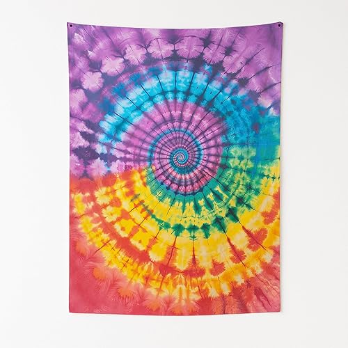 DreamController DC - Tapiz de pared retro de teñido anudado para dormitorio, tapiz hippie y psicodélico para colgar en la pared y decoración
