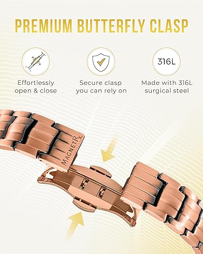 Miniatura 10 de MagnetRX Pulsera de cobre 3X Strength  99.9% de cobre puro para hombres con imanes  Cierre plegable de alta calidad y longitud de pulsera ajustable