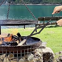 Vista 6 de Pinzas para Chimenea de 26", himaly Herramientas de Atizador para Chimenea de Acero de Hierro Forjado Resistente - Acabado Negro Resistente al