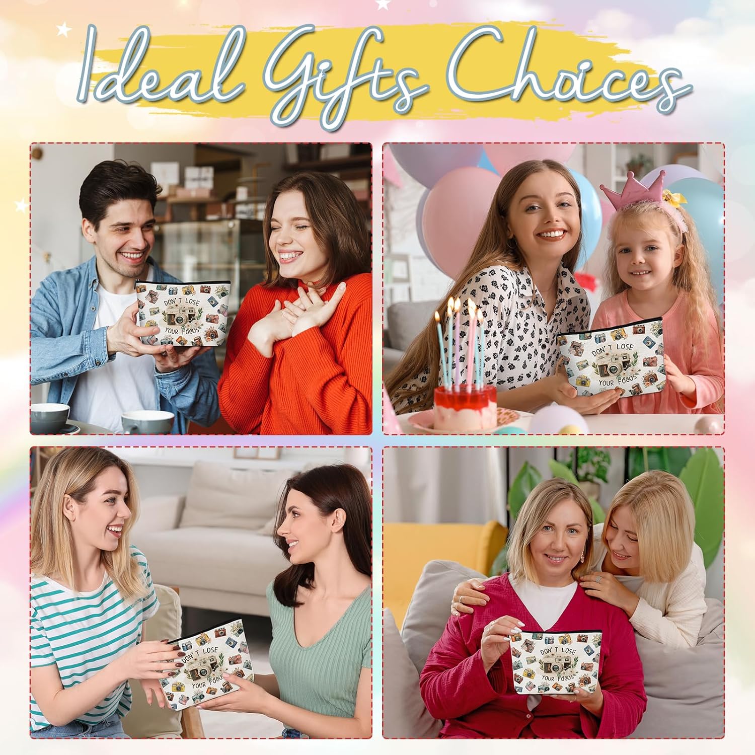 Photographers Gifts Makeup Bag - Photography Camera Cosmetic Bag, Videographer Take Photo Lovers Gifts, Christmas Birthday Valentines Graduation Present for Sister Daughter Besties Friends - Image 6