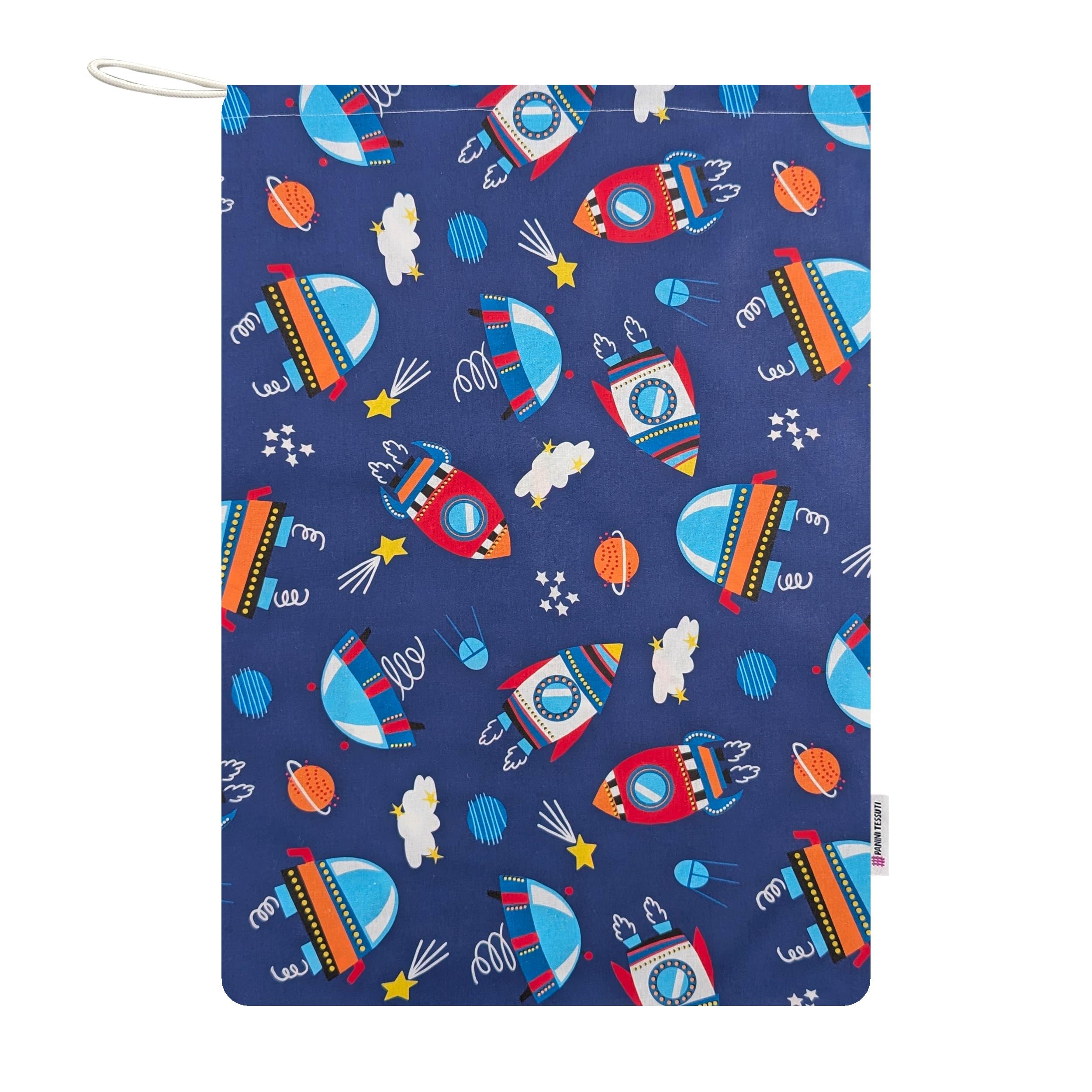 Panini Tessuti Ensemble de puériculture, Sac de Couchage et Pochette pour bébés de 2 à 6 Ans - Tissu matelassé 100% Coton - Made in Italy (StarshipEnsemble de puériculture)
