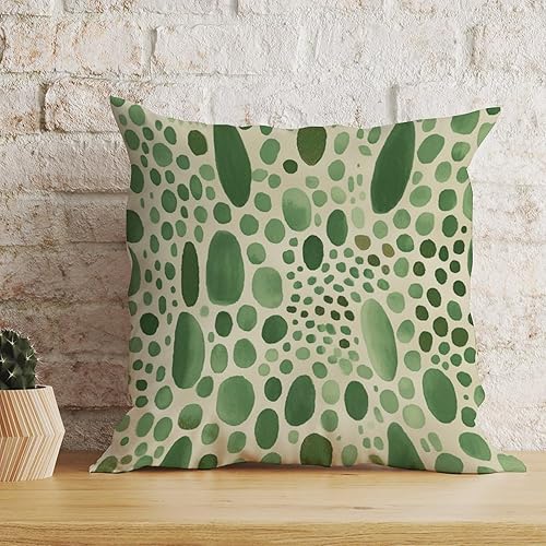Vista 165 de Funda de cojín decorativa con estampado de guepardo verde peridoto para sofá, funda de almohada verde crema con estampado de leopardo a cuadros
