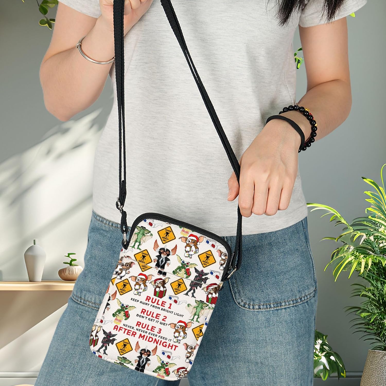 BWWKTOP Mogwai Crossbody Bag Gizmo Fans Gift Stripe Sling Bag Vegetable Gremlin Shoulder Bag Brain Gremlin Merch - Image 2