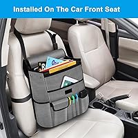 Vista 6 de Car Front Seat Organizer Efficient Car Organizers and Storage Laptop,Tablet Pockets, Adjustable Straps,Kid-Friendly, Multi-Pocket, Cup Holders