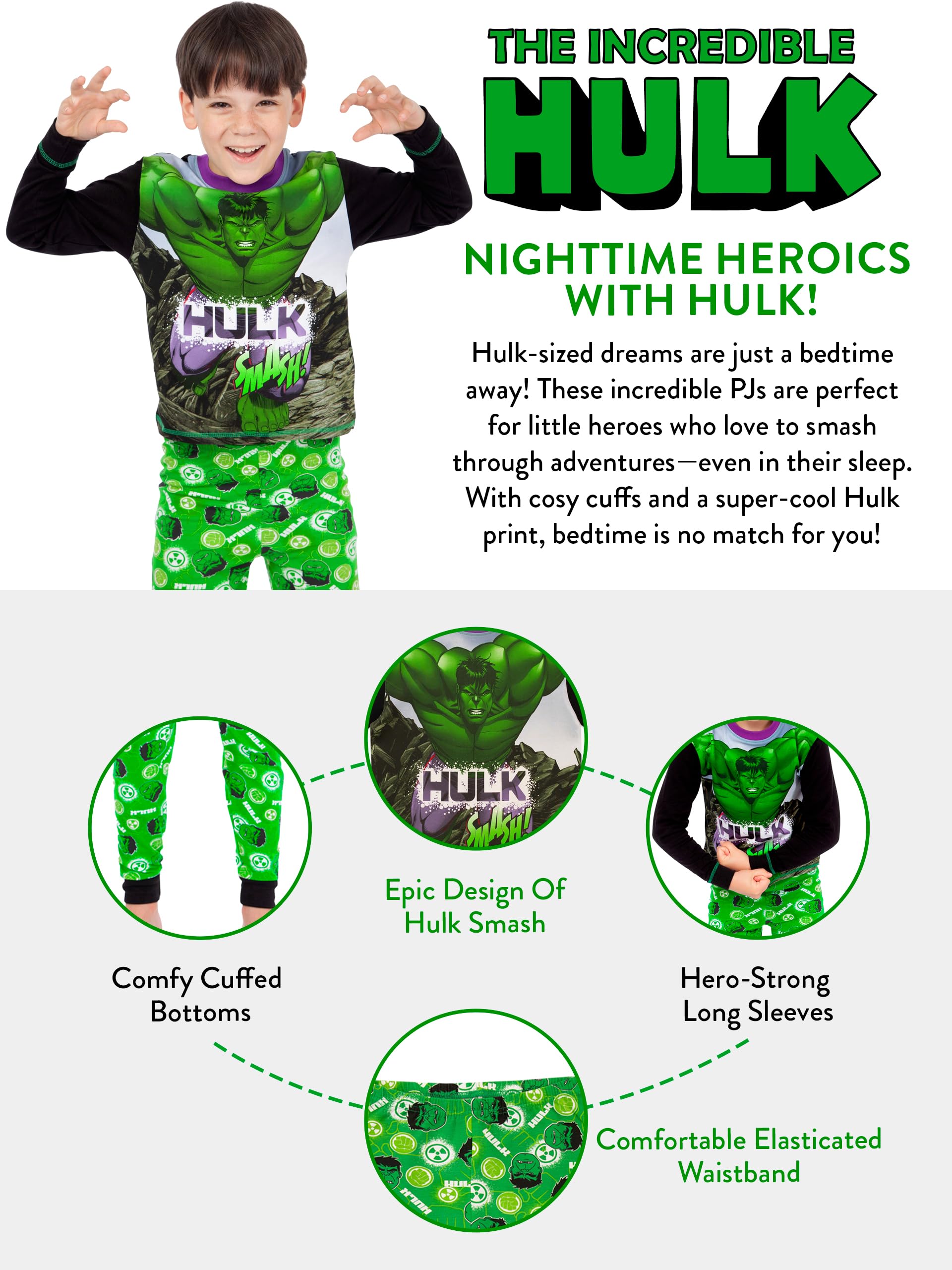Marvel Piżama chłopięca The Incredible Hulk