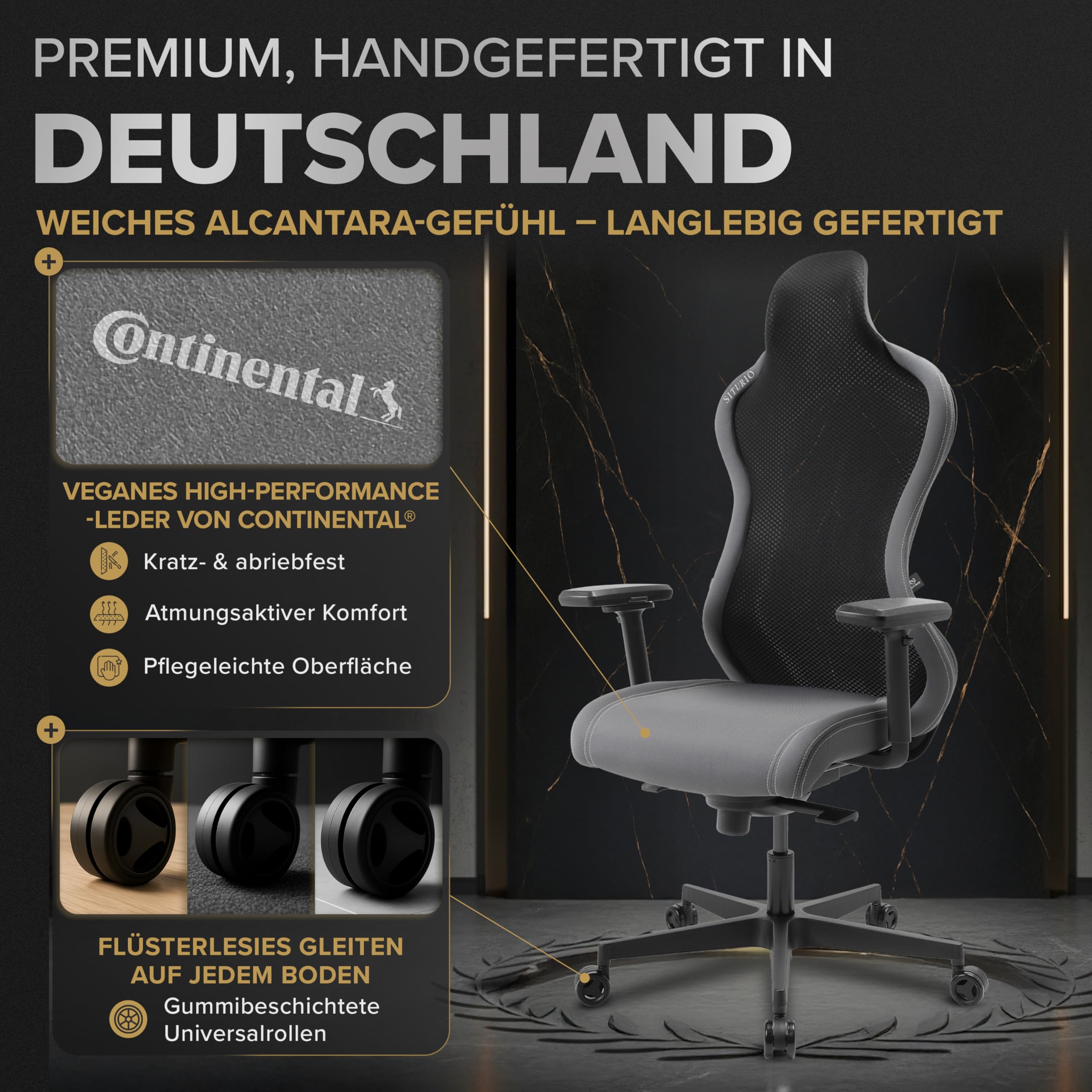 Gamingstuhl ergonomisch [patentiertes 3D-Sitzgelenk] Gaming Stuhl 100% individuell einstellbar | Gaming Sessel | Gamer Stuhl Computerstuhl Gaming Chair | PC Stuhl Drehstuhl 150kg Desk Chair