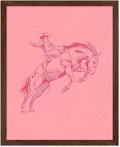 Miniatura 43 de Poster Master Póster de Rodeo marrón – Estampado retro de vaquero sobre caballo – Arte de vaquero – Arte occidental – Arte del salvaje oeste –