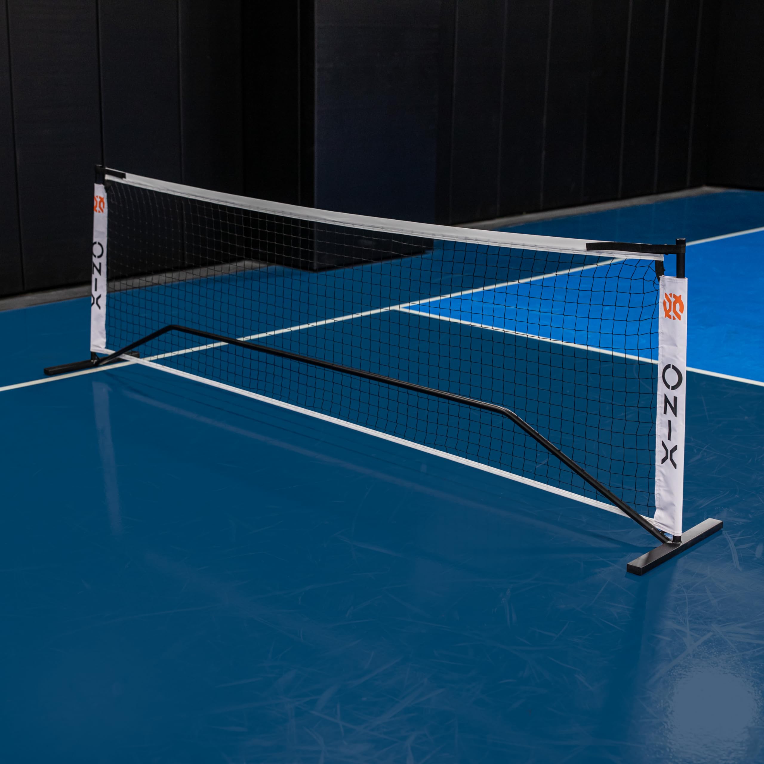 ONIX Pickleball Netz, 2-in-1 tragbares Netz und Übungsnetz-Set, inkl. Tragetasche mit Rollen, Weiß