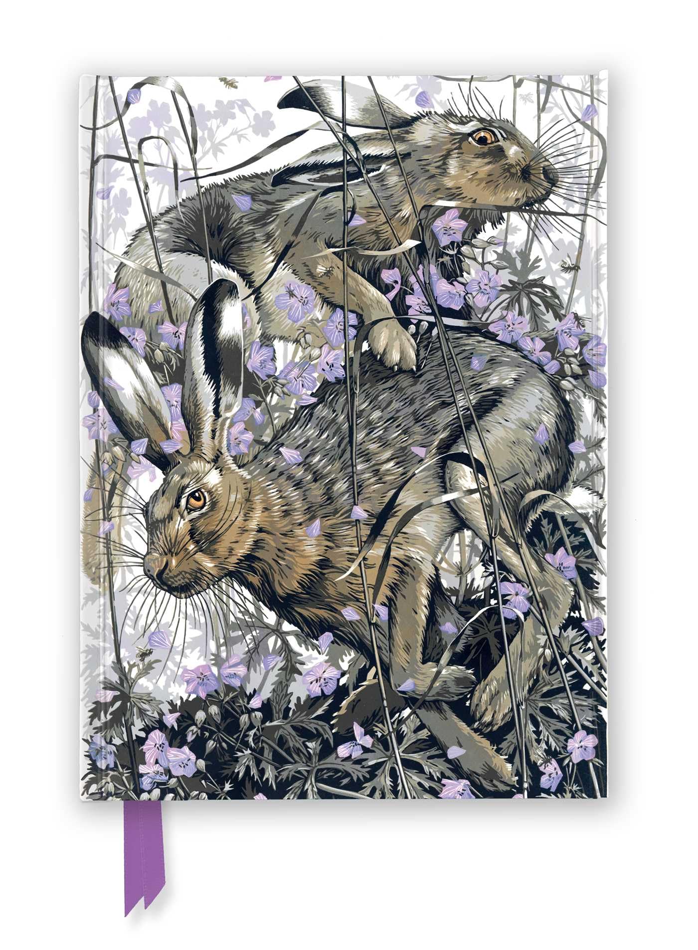Martin Truefitt-Baker: Hares in Meadow Cranesbill (Foiled Journal) (Flame Tree Notebooks)