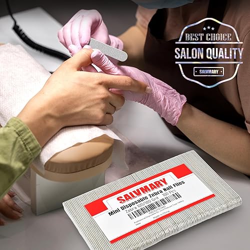 Miniatura 6 de Limas de uñas de cebra desechables profesionales de grano 100180 de 5 pulgadas de doble cara, herramientas de manicura y pedicura, 100 unidades