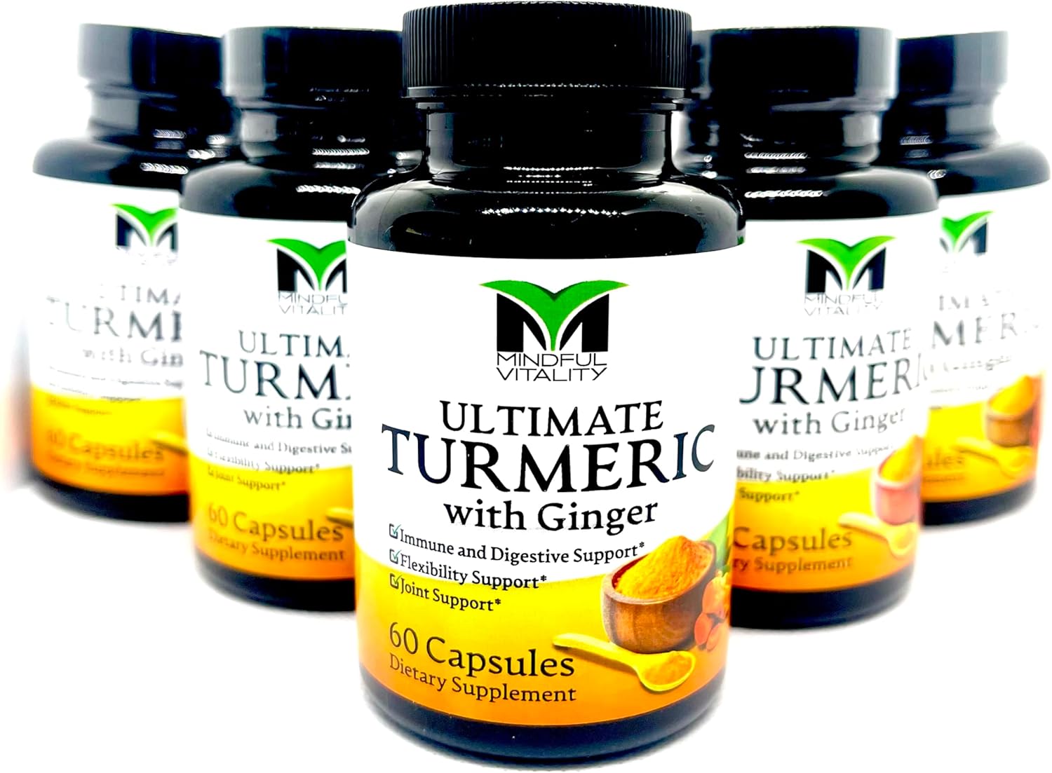 Ultimate Turmeric with Ginger, 60 Capsules, 500mg Organic Turmeric, Joint and Immune Support Supplement