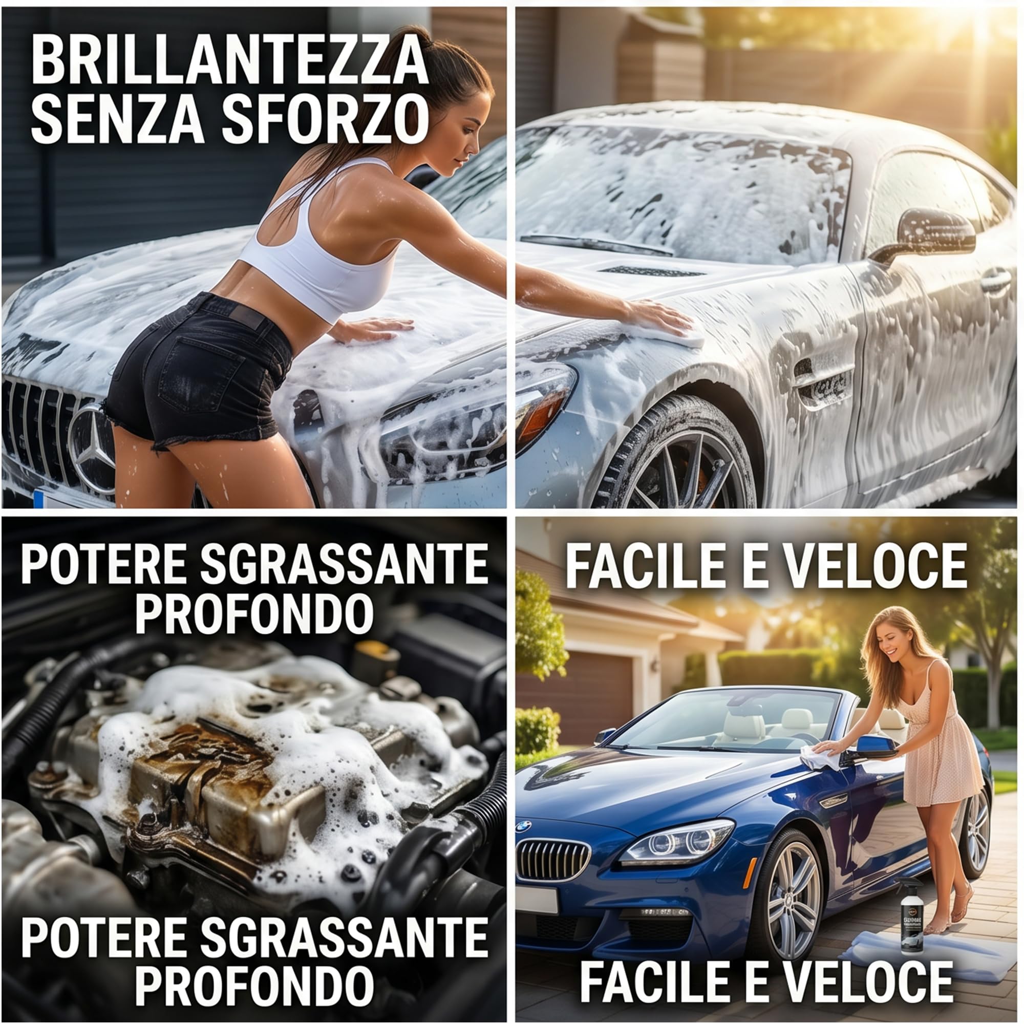 GOVITA, SgrassaMax, Detergente Schiumogeno Concentrato, Per Idropulitrice, Alto Potere Lucidante, Non rovina le Plastiche, Ideale per Prelavaggio Auto, 5L (8)