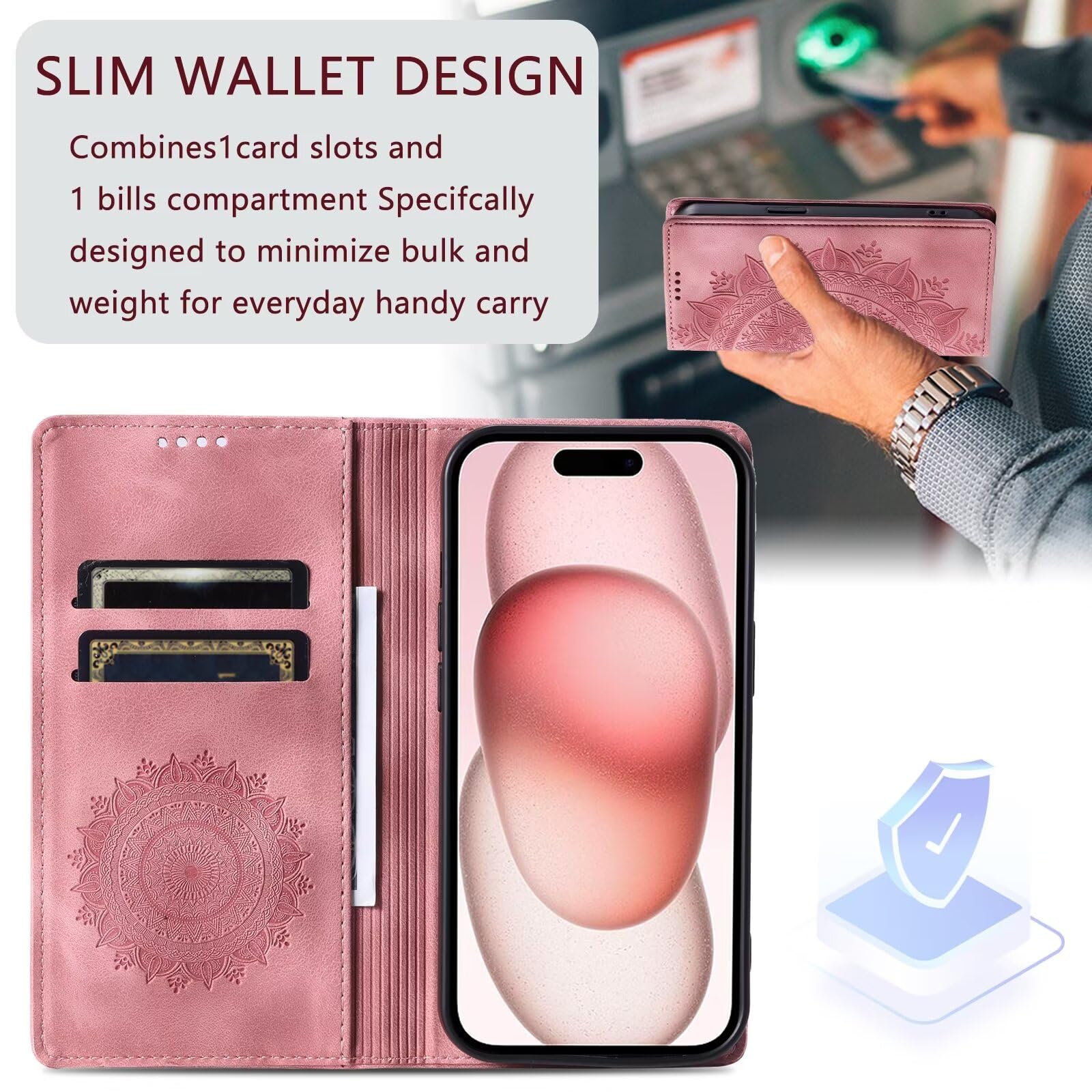 FMPCUON Custodia per iPhone 14, Custodia a portafoglio in