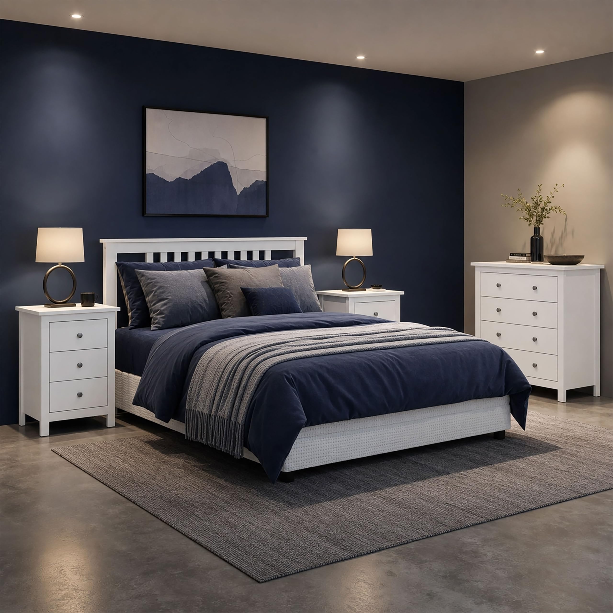 Cómoda Tabac de Madera Maciza de Pino Natural Blanco Lavado – 4 Cajones – Cajonera Dormitorio y Salón – Mueble Auxiliar de Almacenaje – 78,5x75x35 cm – Serie Alme – Robusta y Duradera
