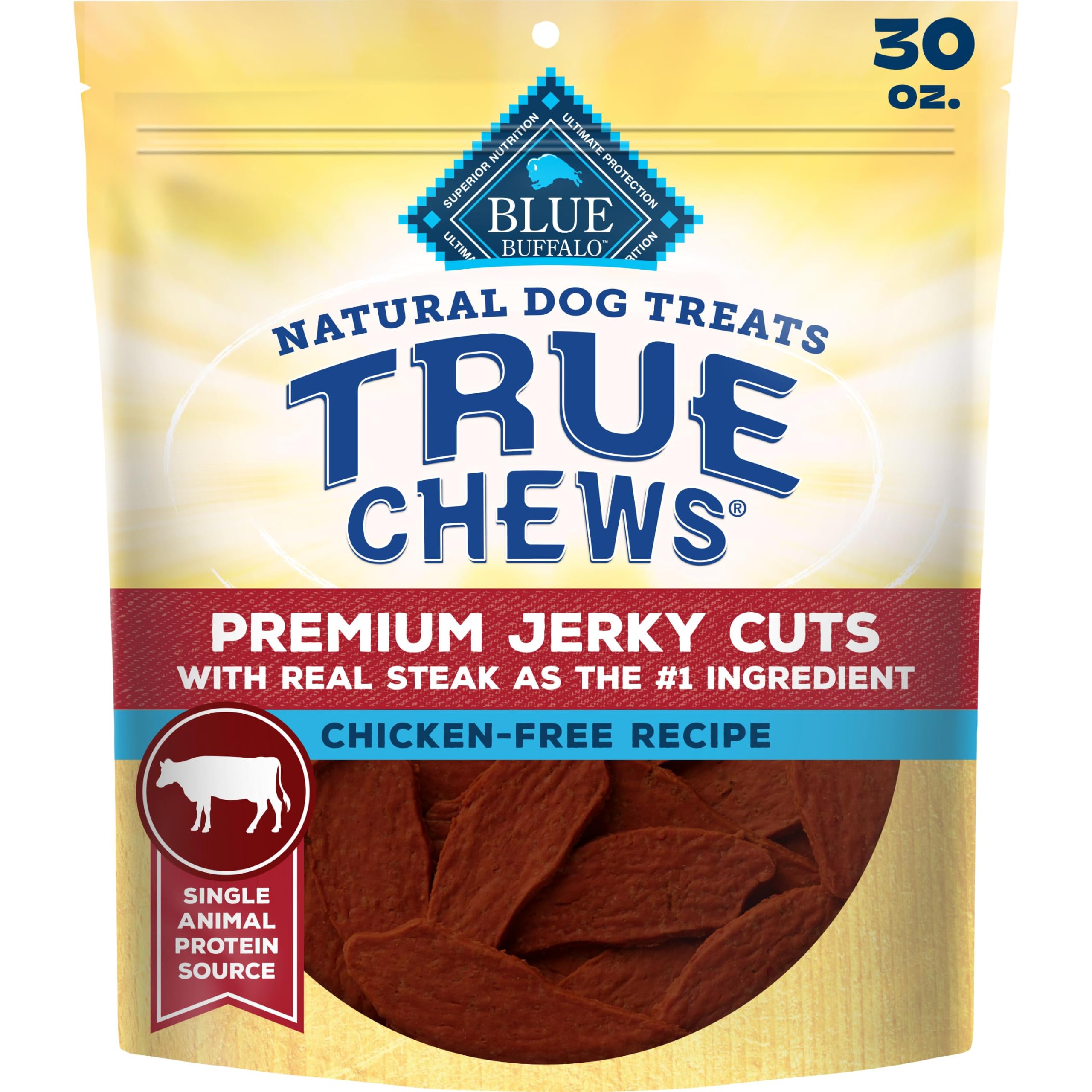Blue Buffalo True Chews Premium Jerky Cuts Steak Dog Treats