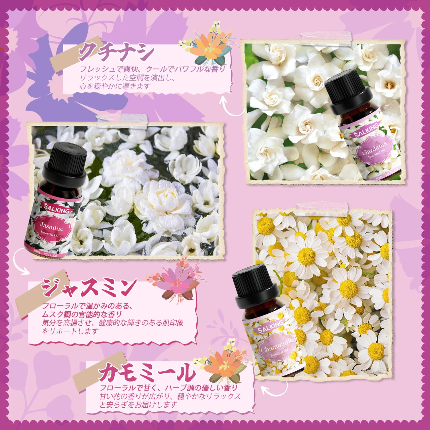 Amazon.co.jp: SALKING アロマオイル 6種セット エッセンシャルオイル