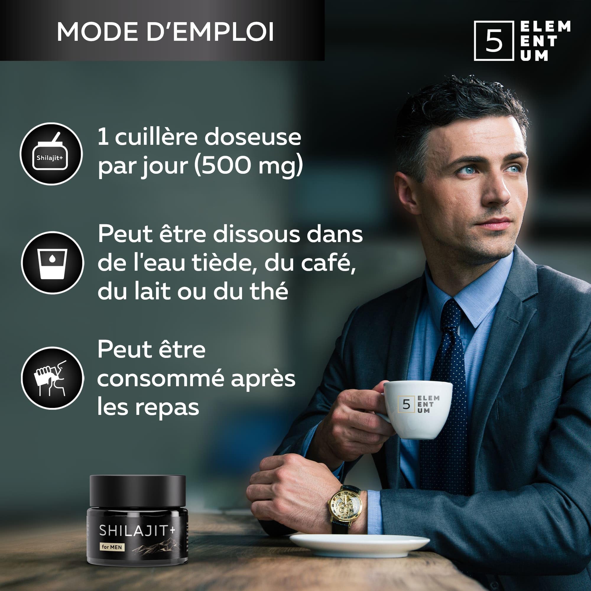Shilajit Pure Himalaya 50 g + 4 g Offert – Résine Originale avec 82 % d’Acide Fulvique et 87 Minéraux | Naturellement Hautement Dosé | Pot en Verre Foncé + Cuillère Doseuse 500 mg