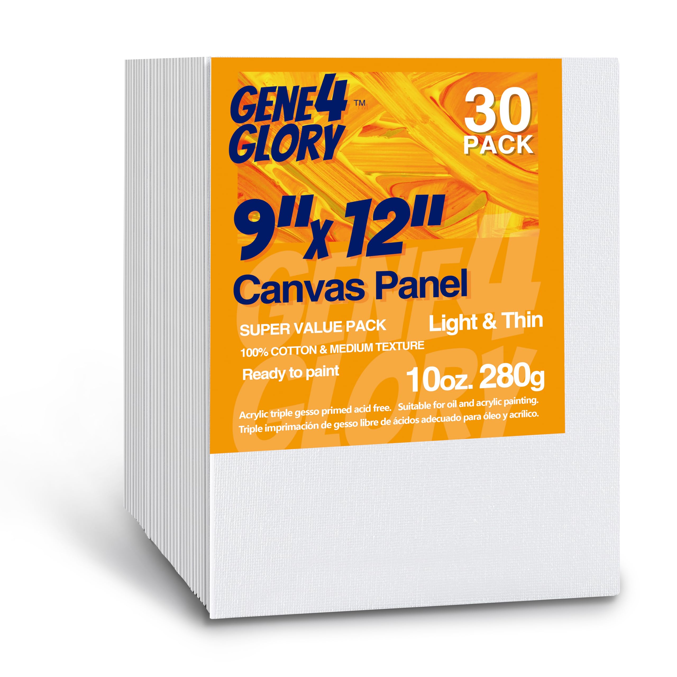 Lienzos para pintar 9 x 12 pulgadas tableros de lienzo en blanco pack de 30 para óleo
