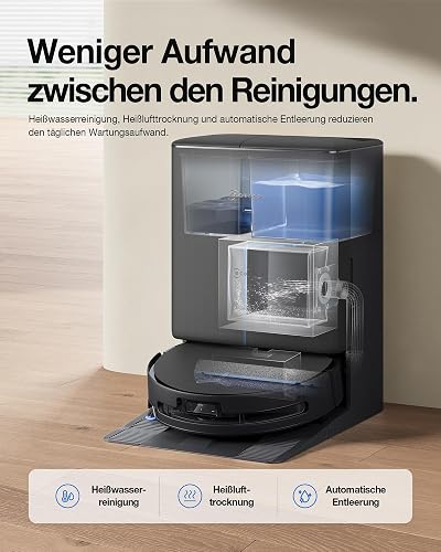 ECOVACS DEEBOT T90 Pro Omni Aspirateur Robot Laveur, 30 000 Pa, Recharge PowerBoost, OZMO Roller 3.0 avec TruEdge 3.0, Distribution Automatique de Solution de Nettoyage, Agent IA YIKO, Noir - 7