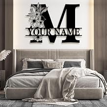 lunwall Metal Signs Customized, Metal Personalized Name Sign, Customize Name On Wall Decor, Custom Sign, Front Door Monogram Hanging Letters letter M