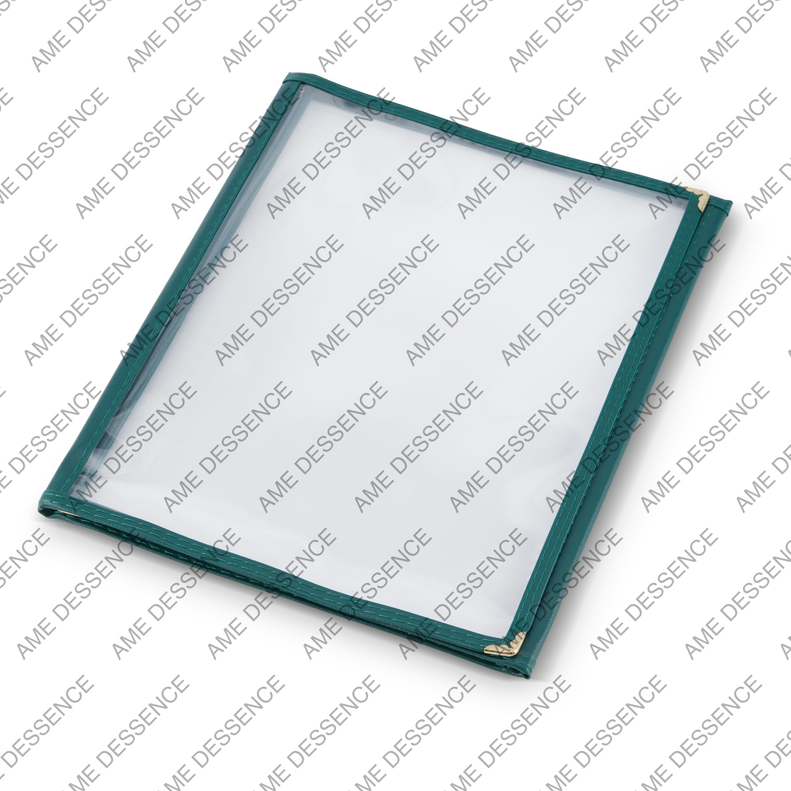(10 Pack) AME D'ESSENCE Green Trimmed Triple Fold Menu Cover, 8.5