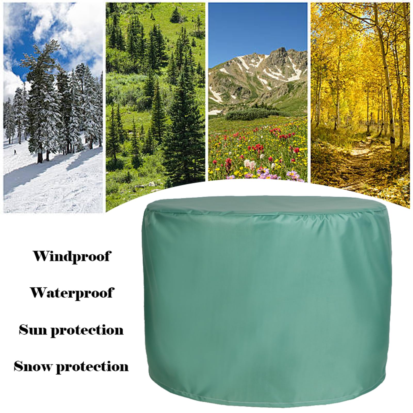 Funda impermeable para muebles de patio, 400 x 260 cm, resistente y redonda, para mesa y sillas de exterior, para jardín, todo tipo de clima