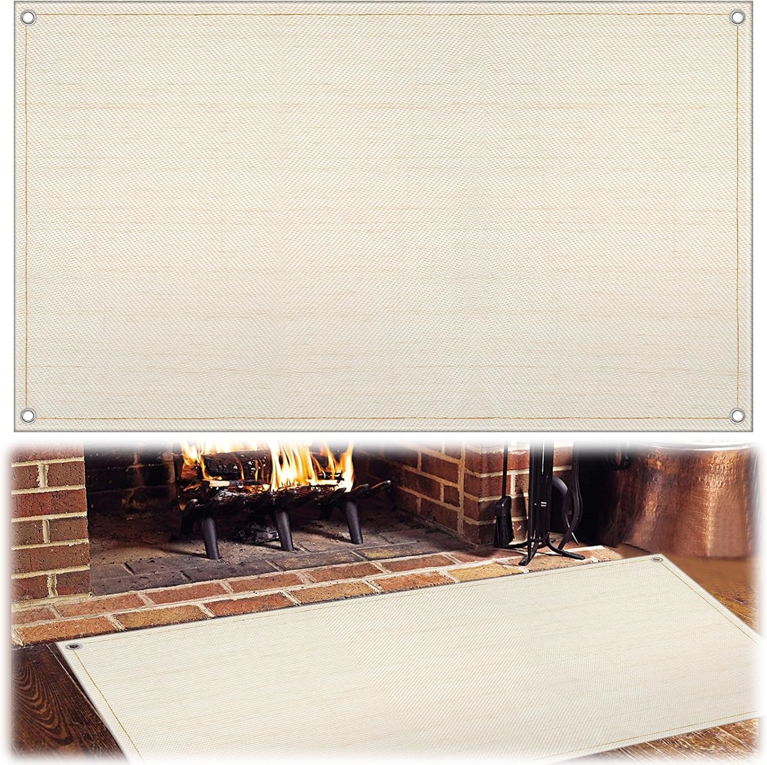 27.6x47.2in Fireproof Fireplace Mat Hearth Area Rug,Rectangle Fire Pit Mat Fireproof Blanket Under Grill BBQ Floor Mat Fiberglass Insulation Blanket,Ember Mat for Fireplace Stove