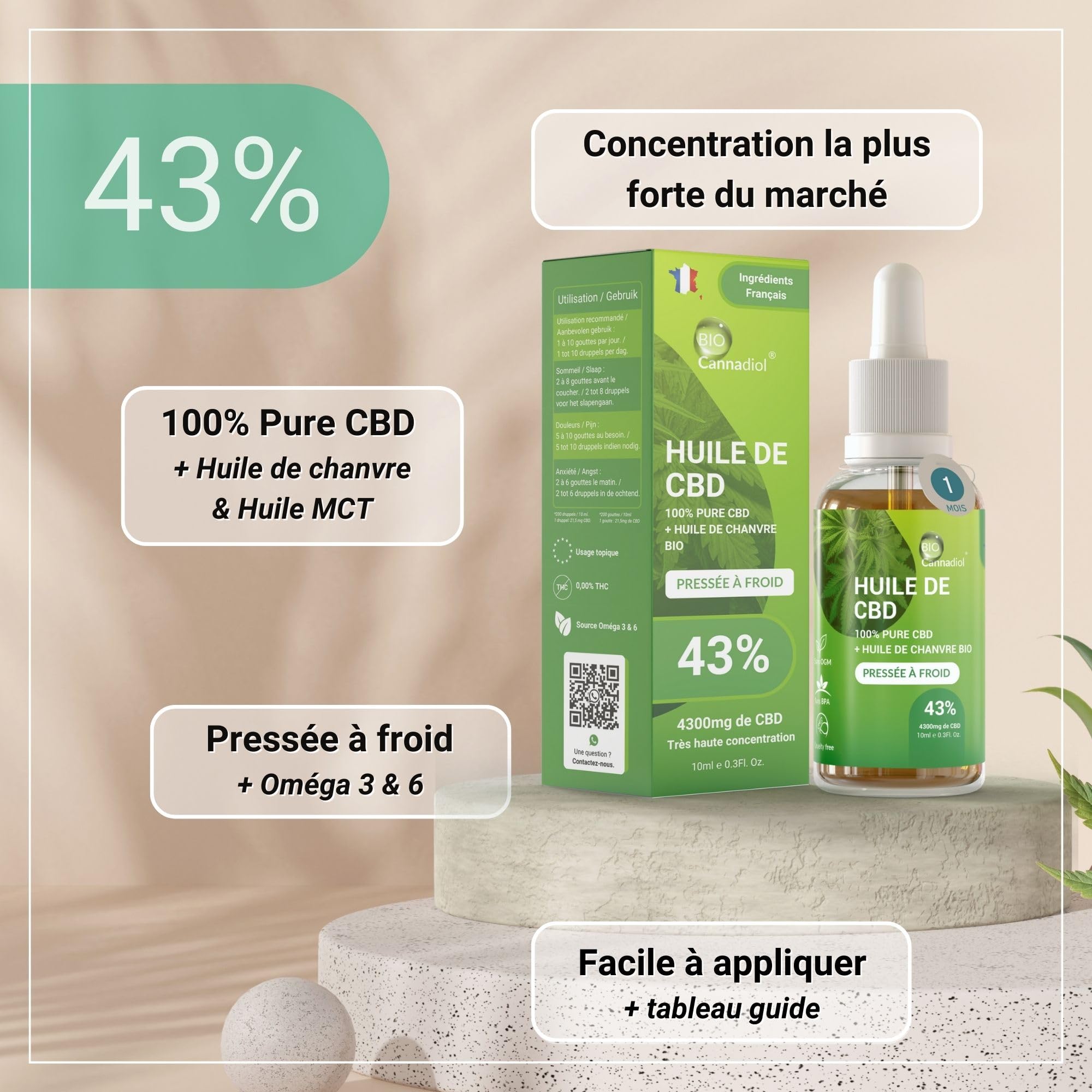 CBD Oil 43% | CBD | Hemp Oil – Very High Concentration | CBD Oil