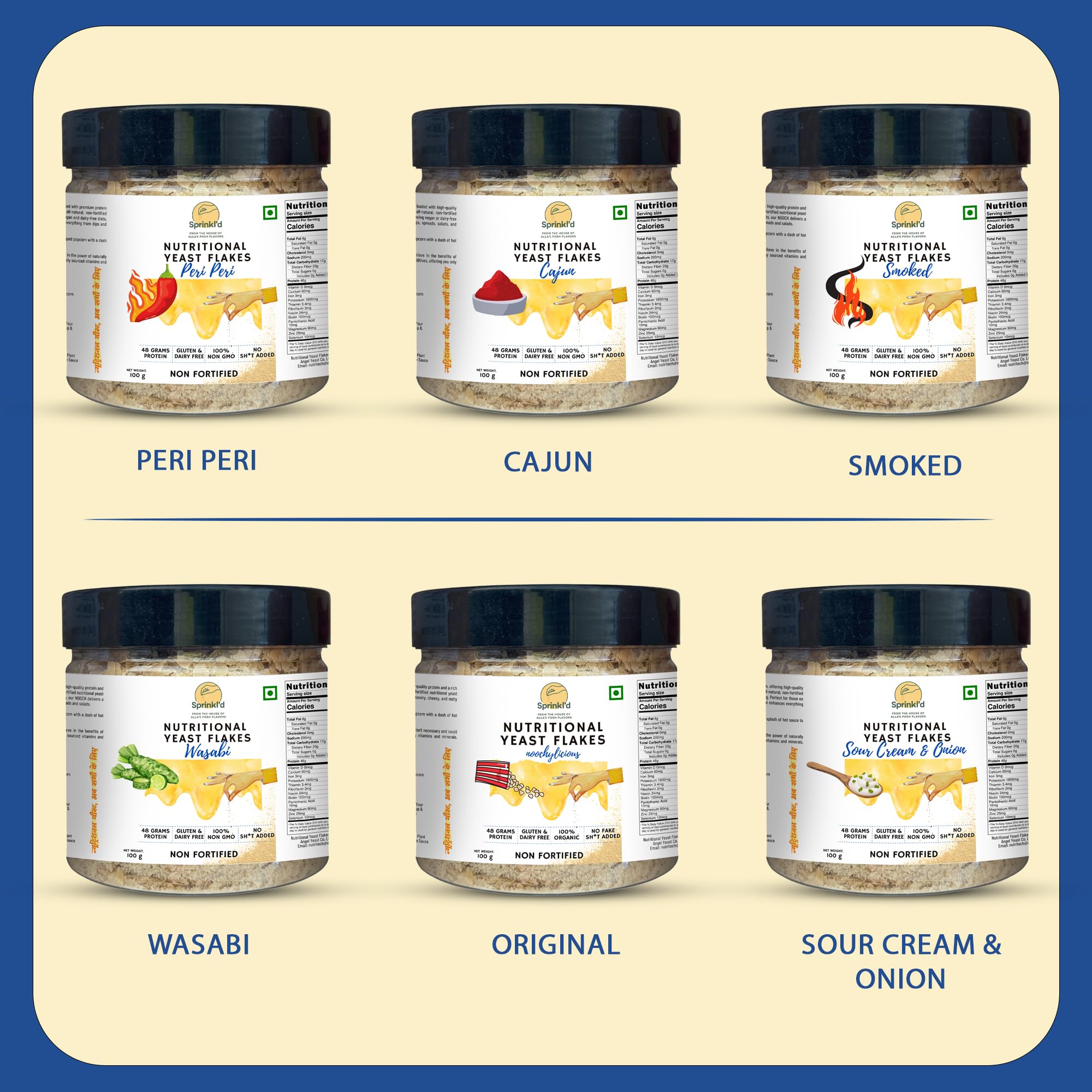 Sprinkl'd by Alla's Posh Flavors Non Fortified Nutritional Yeast Flakes Gluten-Free, Cheesy and Savory UnFortified Nooch | Rich in B Vitamins Minerals | High Protein Plant-based Superfood | Exclusive Flavors - Image 7 thumbnail