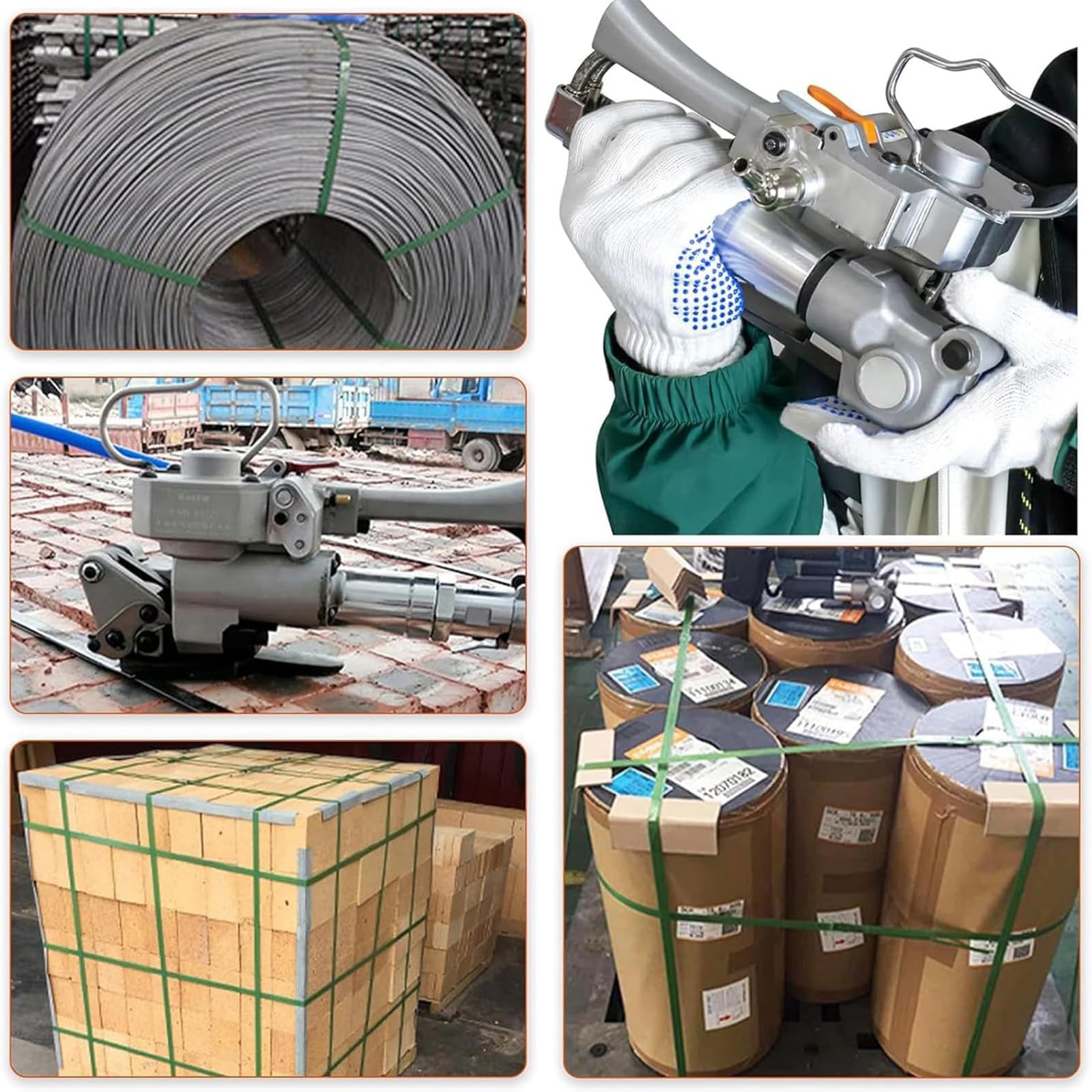Pneumatyczne Urządzenie do Taśmowania, Maszyna do Taś PET/PP 3500N | Taśmy PET PP 13-19mm/19-25mm, Czas Zgrzewania 2-5S, Automatyczne Narzędzie do Taśmowania Palet, Kartonów(A19)
