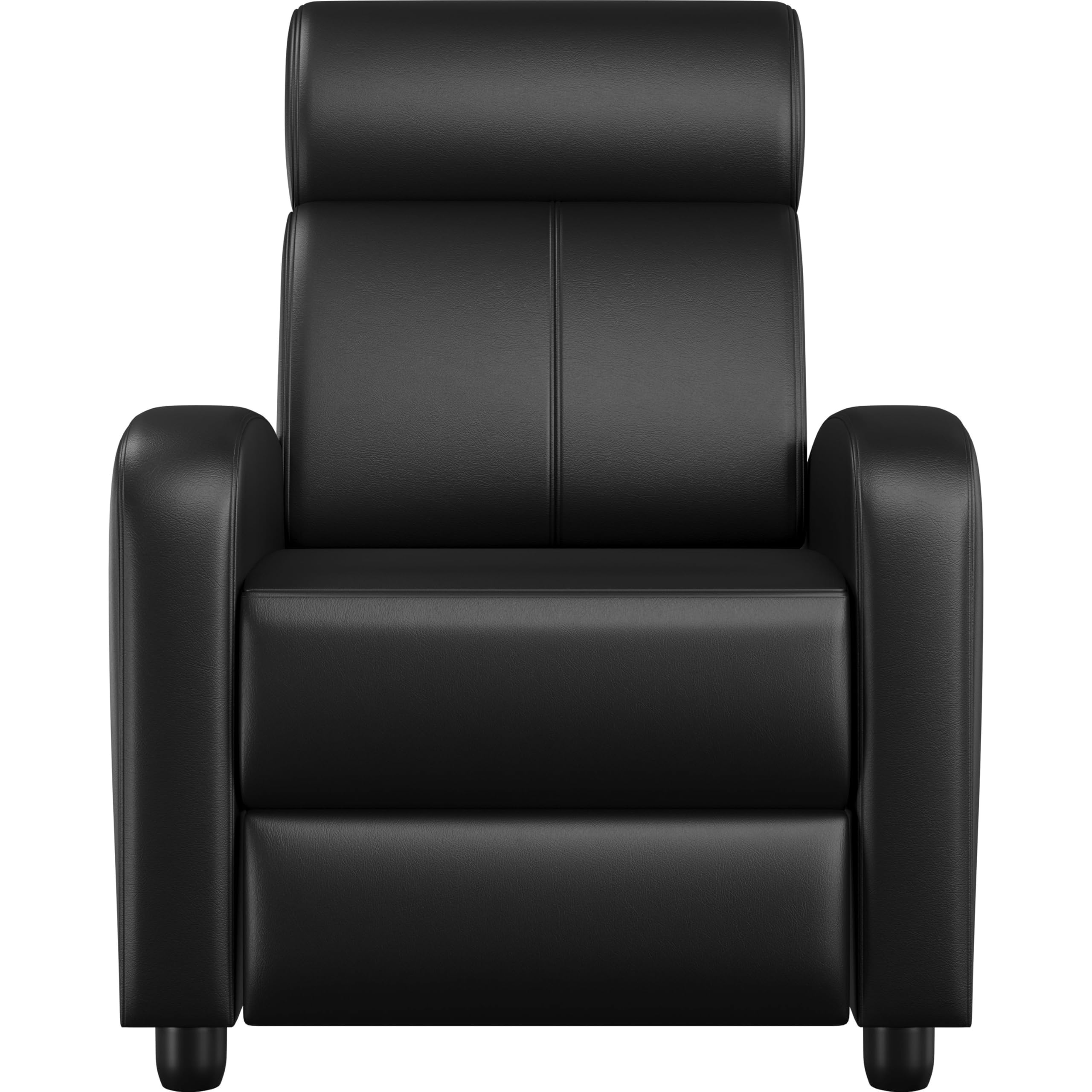 Yaheetech Faux Leather Recliner Chair Living Room Chair Dark Black