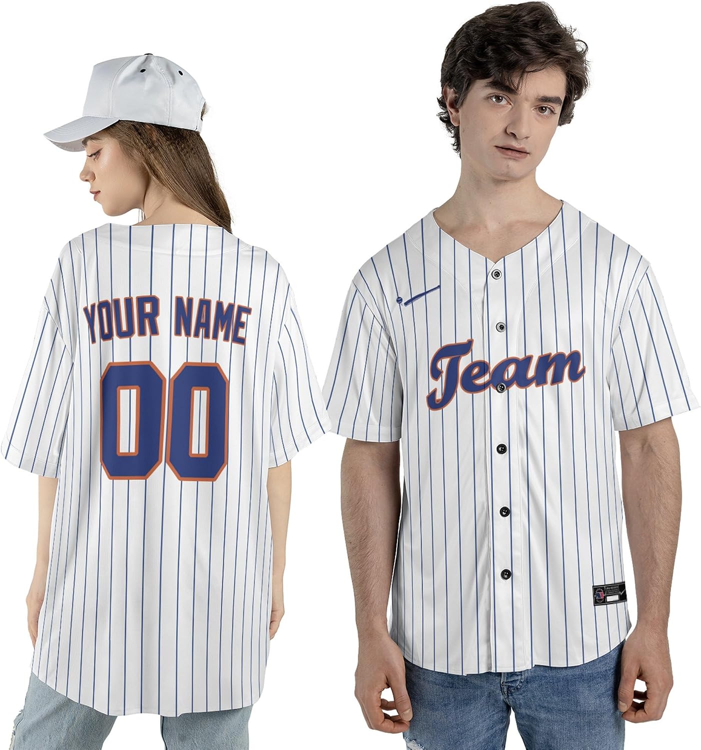 Custom Baseball Jersey Pinstripe Baseball Shirt Custom Jersey Men Women Baseball Fans Sport Uniform Gift for Kids