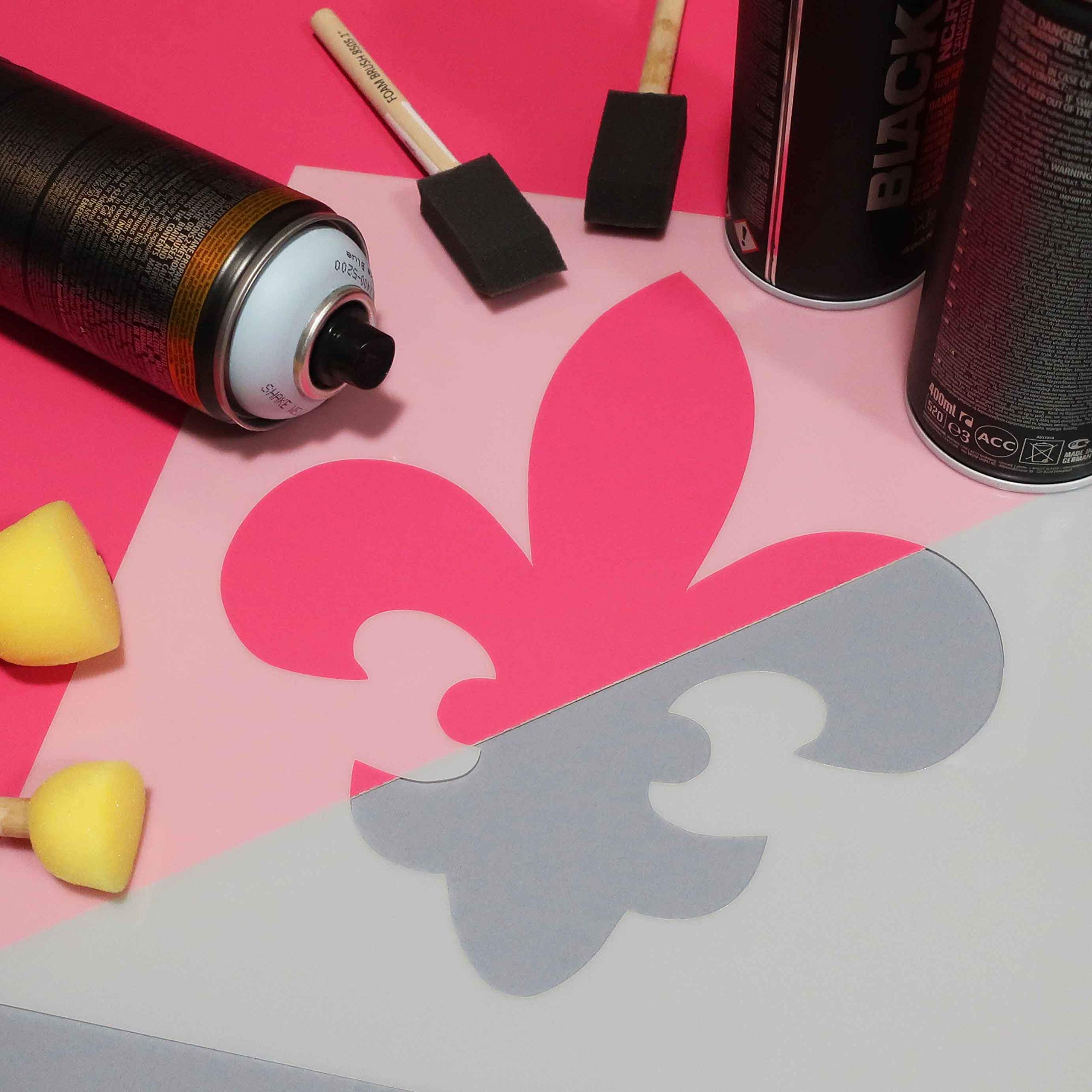 Stencil Stop Lis Flower Symbol Szablon wielokrotnego użytku do projektów DIY Malowanie Rysunek Rzemiosło Mylar Plastik 14 mm (16,2 x 18 cali)