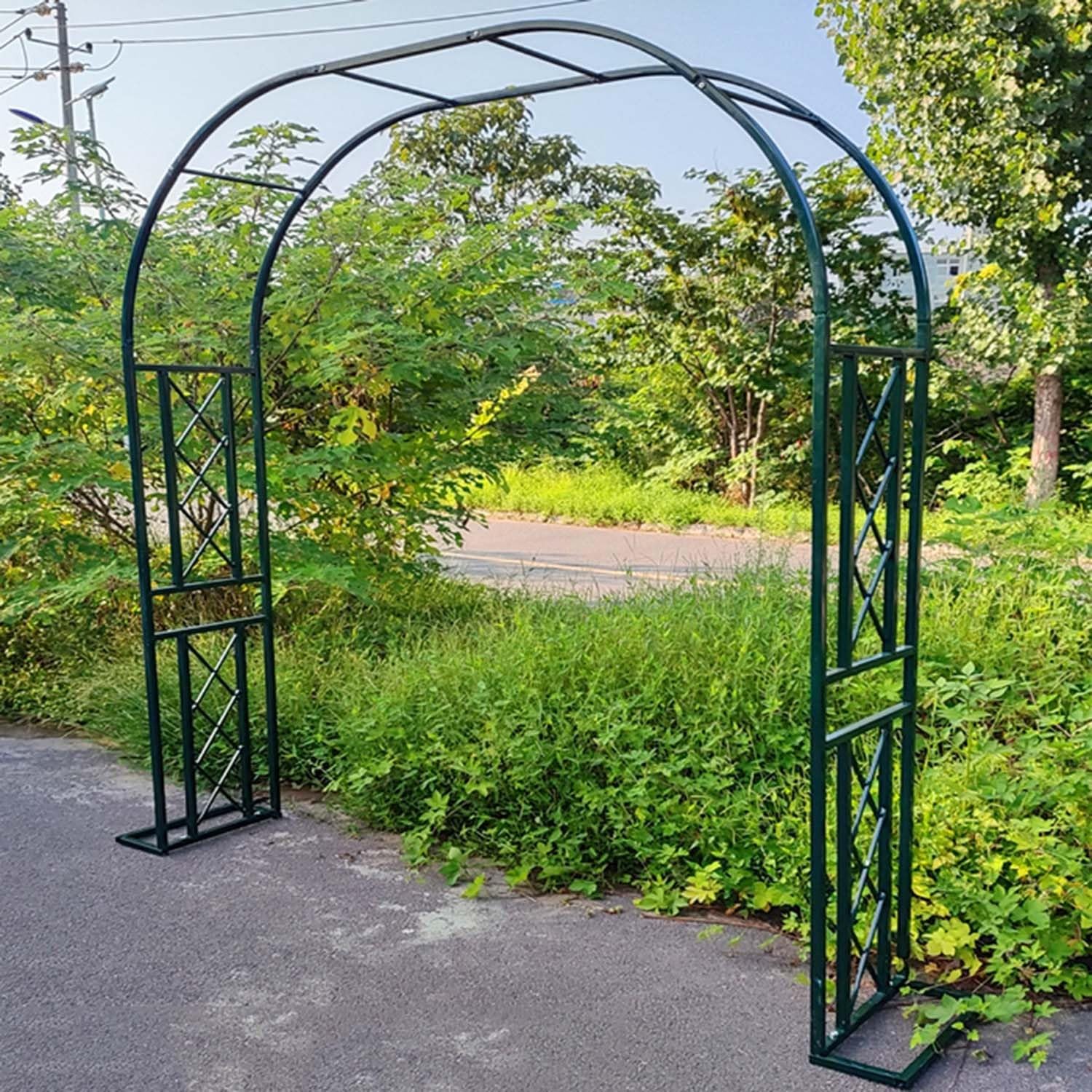 Arche de jardin en métal vert 260x230 cm pour plantes grimpantes