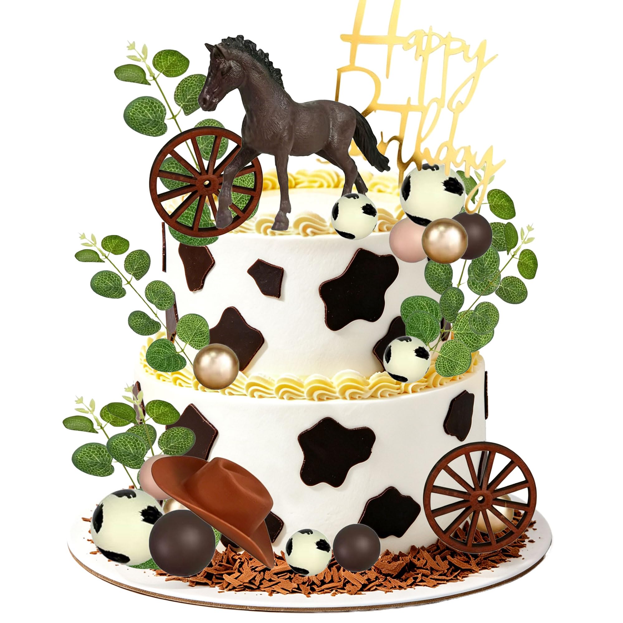 Horse Cake Topper Decorations Rodeo Western Themed Party Decorations for Horse Cowboy Cowgirl Baby Shower Birthday Wedding Party Supplies