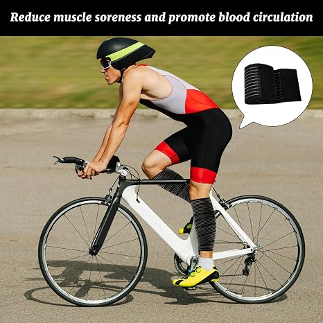 4 Pack Calf Compression Sleeve Men and Women,Elastic Calf Compression Bandage Sleeve,C alf Support & Shin Splints Bandage Wraps for Joint Pain Relief,Leg Stability Adjustable (Black)