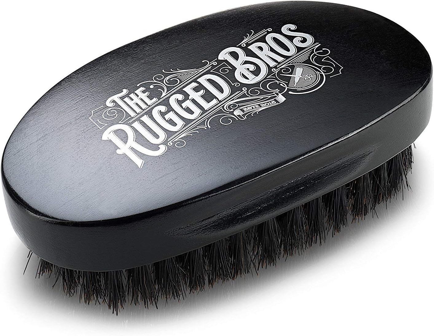 The Rugged Bros Natural Beard Brush for Men | Grooming, Wooden Handle Hair Brush for Men's Beards, 100% Boar Bristles, Promotes Growth While Grooming Beards and Mustache - Home or Travel