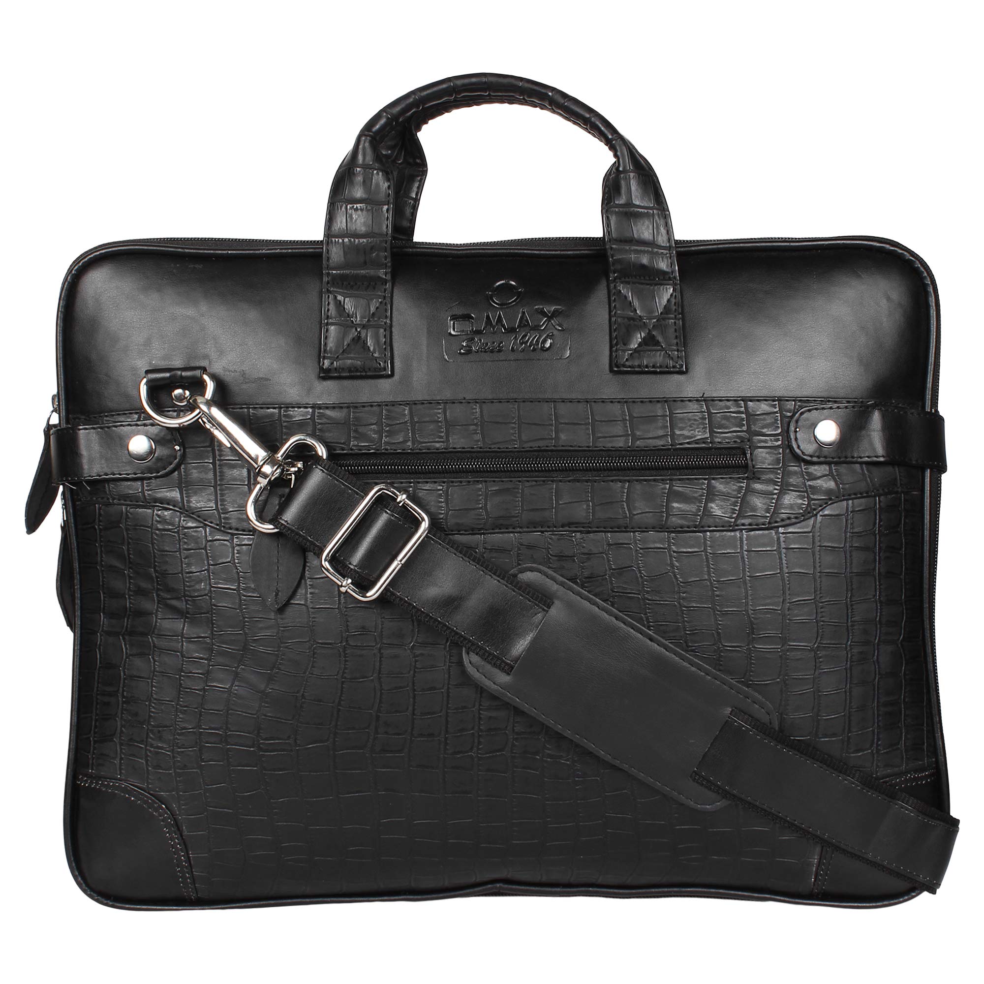 OMAX PU Leather Laptop Sleeve Bag - 16 Inch Handmade For Men & Women Cross Over Shoulder Strap - Travel Business Office Work Document Holder