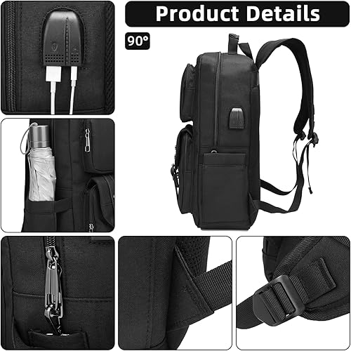 Miniatura 4 de HFSX Mochila para laptop para mujeres y hombres, mochilas universitarias, mochila vintage, mochila para libros, mochila de viaje antirrobo con