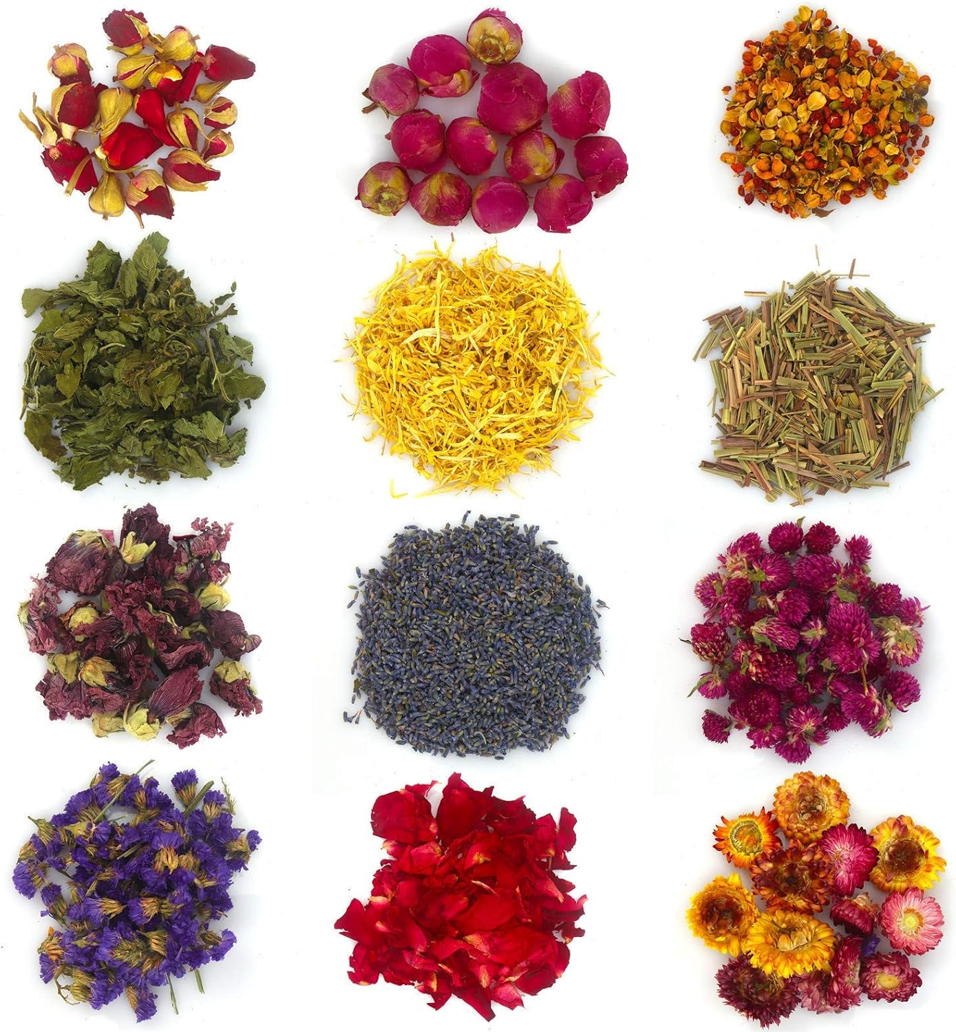 Dried Flowers, 12 Pack Dried Flower Herbs Kit for Soap Making Scents Kits,Rose,Lavender Jasmine and etc. Making for Soap, Candle, Resin Jewelry Making,Bath Bombs, Essential Oil(12 Bags/0.35 oz Each)