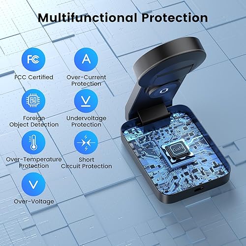 Miniatura 4 de Estación de carga inalámbrica 3 en 1 para dispositivos Apple, cargador inalámbrico de 15 W para iPhone 1615141312, Apple Watch, AirPods, cargador