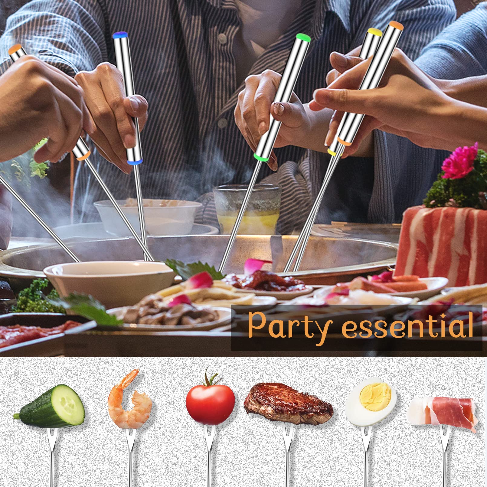 18 Pcs Fondue Forks Stainless Steel, Cheese Fondue Forks, 9.3 Inch — Amazon image 6