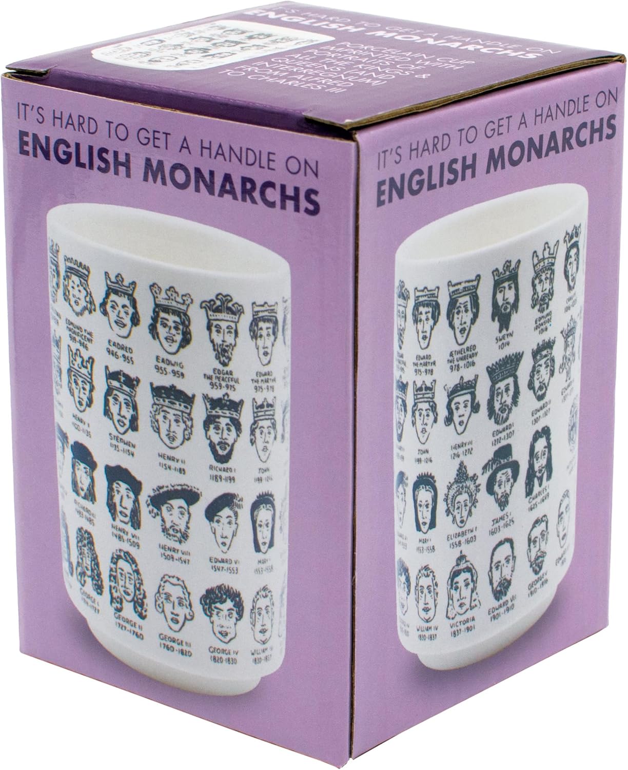 The Unemployed Philosophers Guild It's Hard to Get a Handle on English Monarchs - Porcelain Tea Cup Imprinted with Kings and Queens of England, Comes in a Fun Box, 9 oz - Image 8